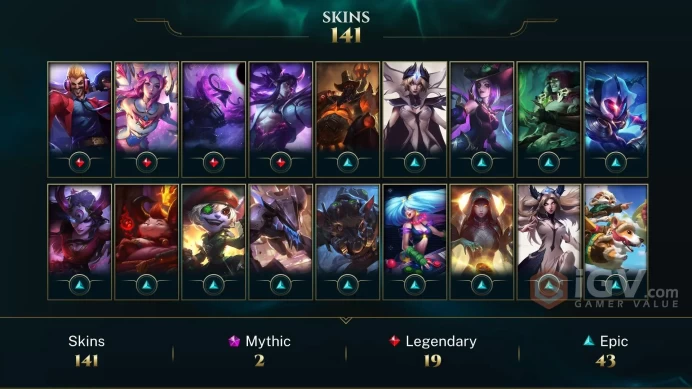 Latin America North Victorious Orianna - Victorious Graves - Victorious Aatrox - Lv 277 | 168 Champs | 141 Skins FULL ACCESS A439