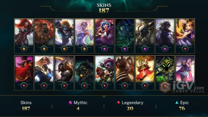 Europe West Victorious Aatrox - Victorious Lucian - Victorious Sejuani - Lv 514 | 169 Champs | 187 Skins FULL ACCESS A616