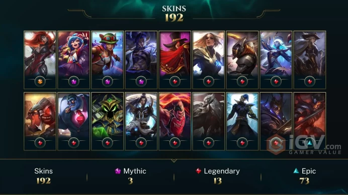 Europe West Victorious Anivia - Gun Goddess Miss Fortune - Prestige Inkshadow Yasuo - Lv 613 | 171 Champs | 192 Skins FULL ACCESS A620