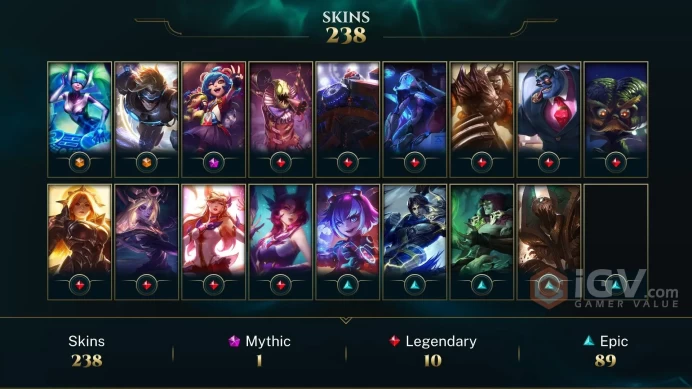 Europe West Judgment Kayle - Pulsefire Ezreal - DJ Sona - Lv 202 | 171 Champs | 238 Skins FULL ACCESS A621