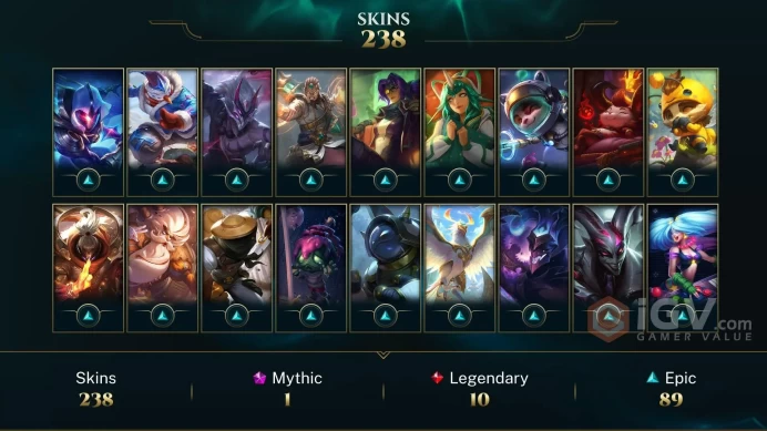 Europe West Judgment Kayle - Pulsefire Ezreal - DJ Sona - Lv 202 | 171 Champs | 238 Skins FULL ACCESS A621