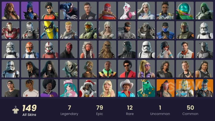 (PC PSN XBOX) 149 skins | Master Chief | Lina Scorch | Fixer | Subzero Cryptic | Valeria | Hades | Kado Thorne | Omegarok | Peter Griffin | Spec