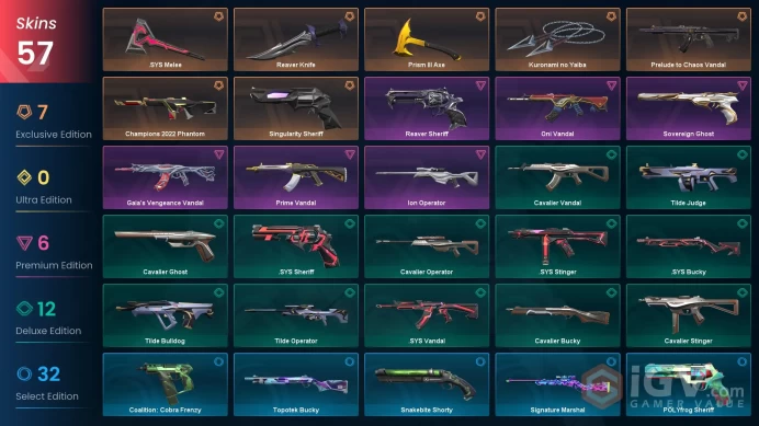 EU/TR | Kuronami no Yaiba, Reaver Knife, Prelude to Chaos Vandal, Gaia's Vengeance Vandal, Prime Vandal, Champions 2022 Phantom, Reaver Sheriff