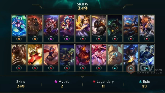 Europe West Victorious Orianna - Victorious Maokai - Victorious Sivir - Lv 155 | 159 Champs | 249 Skins FULL ACCESS A663