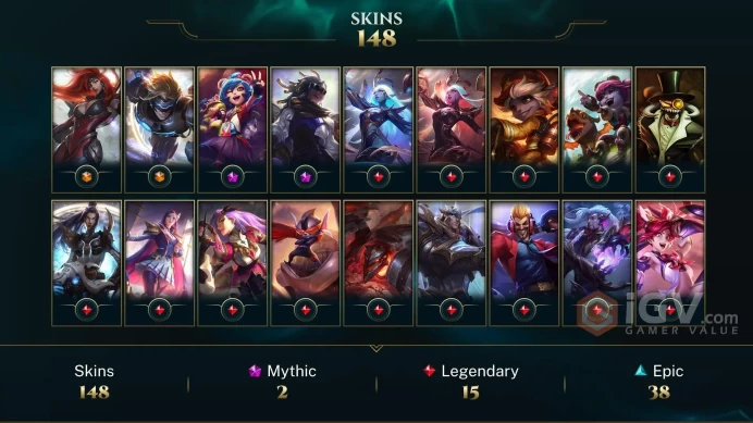 Europe West Pulsefire Ezreal - Gun Goddess Miss Fortune - Prestige True Damage Senna - Lv 213 | 143 Champs | 148 Skins FULL ACCESS A653