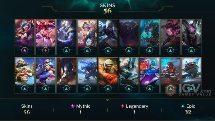 Europe Nordic & East Annie-Versary - Star Guardian Jinx - Worlds 2018 Kha'Zix - Lv 202 | 100 Champs | 56 Skins FULL ACCESS A479