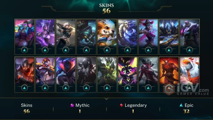 Europe Nordic & East Annie-Versary - Star Guardian Jinx - Worlds 2018 Kha'Zix - Lv 202 | 100 Champs | 56 Skins FULL ACCESS A479
