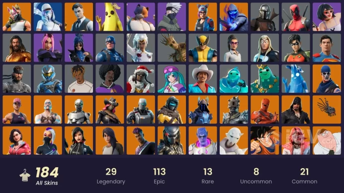[ALL PLATFORMS]-185 Skin-Eon- OG STW-End Zone-Captain America-Skull Trooper -FULL ACCESS-BEST SELLER-