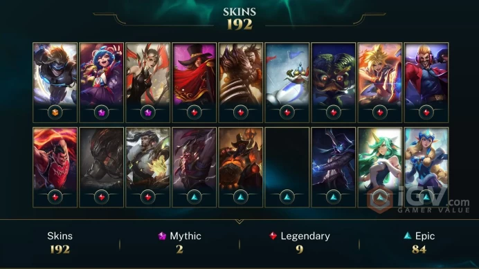 Europe West Victorious Aatrox - Victorious Lucian - Pulsefire Ezreal - Lv 462 | 157 Champs | 192 Skins FULL ACCESS A672