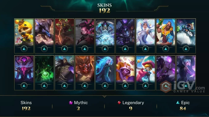 Europe West Victorious Aatrox - Victorious Lucian - Pulsefire Ezreal - Lv 462 | 157 Champs | 192 Skins FULL ACCESS A672