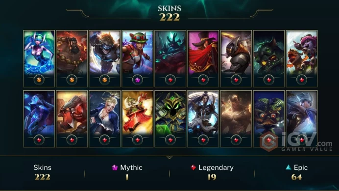 Europe West Spirit Guard Udyr - Pulsefire Ezreal - DJ Sona - Lv 174 | 171 Champs | 222 Skins FULL ACCESS A673