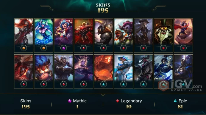 Europe West Victorious Anivia - Gun Goddess Miss Fortune - DJ Sona - Lv 446 | 168 Champs | 195 Skins FULL ACCESS A2