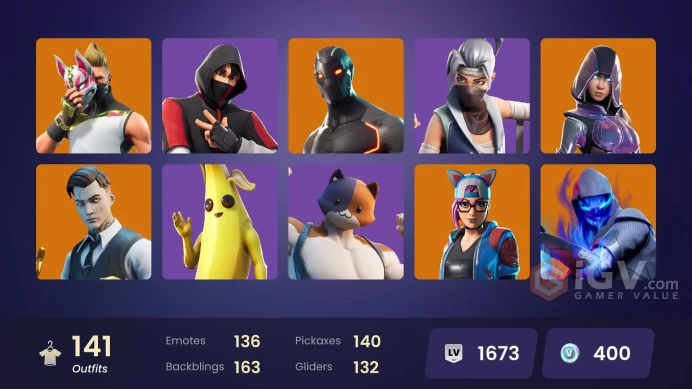 [PC] 134 SKINS | OG STW | IKONIK | GLOW | GOLD MIDAS | GOLD BRUTUS | CARBON COMMANDO | PRODIGY | ROYALE BOMBER | STAGE 5 | STAGE 4 | 400 VB