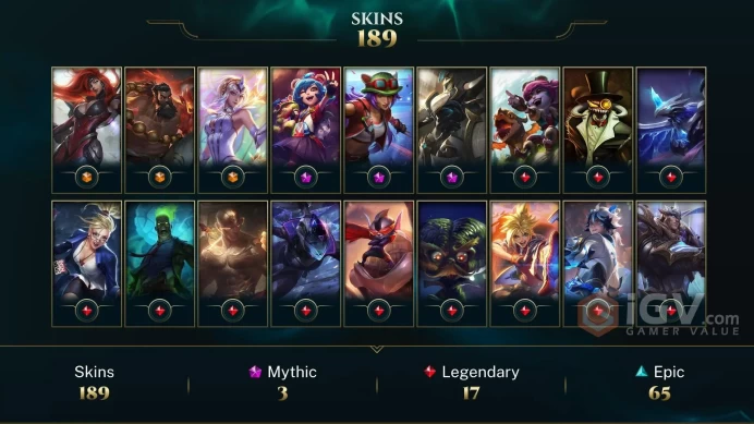 Europe Nordic & East Spirit Guard Udyr - Gun Goddess Miss Fortune - Elementalist Lux - Lv 374 | 166 Champs | 189 Skins FULL ACCESS A25