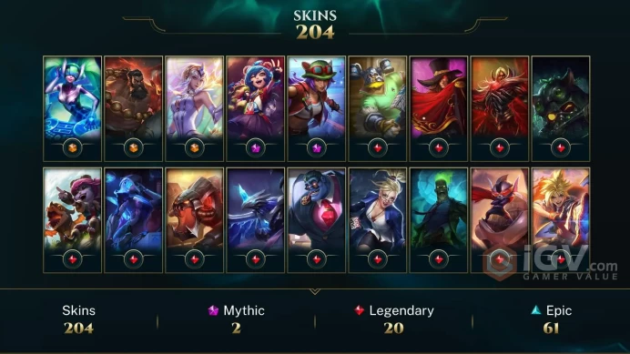 Europe West Victorious Maokai - Victorious Sivir - Victorious Graves - Lv 155 | 160 Champs | 204 Skins FULL ACCESS A668