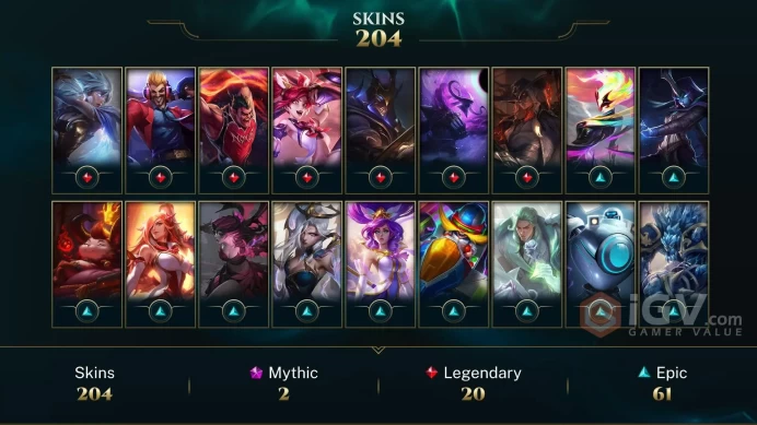 Europe West Victorious Maokai - Victorious Sivir - Victorious Graves - Lv 155 | 160 Champs | 204 Skins FULL ACCESS A668