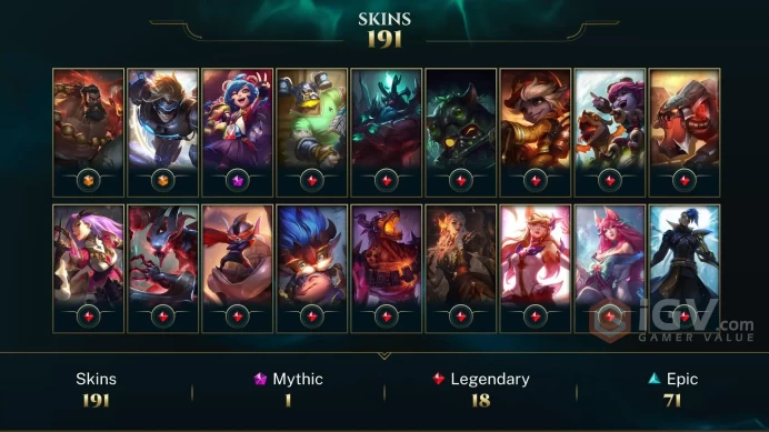 Latin America North Victorious Anivia - Spirit Guard Udyr - Pulsefire Ezreal - Lv 363 | 167 Champs | 191 Skins FULL ACCESS A47
