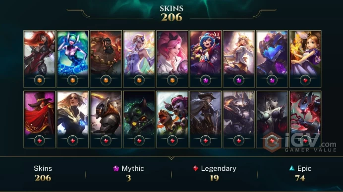 Europe West K/DA ALL OUT Seraphine Indie - Spirit Guard Udyr - Gun Goddess Miss Fortune - Lv 210 | 169 Champs | 206 Skins FULL ACCESS A4