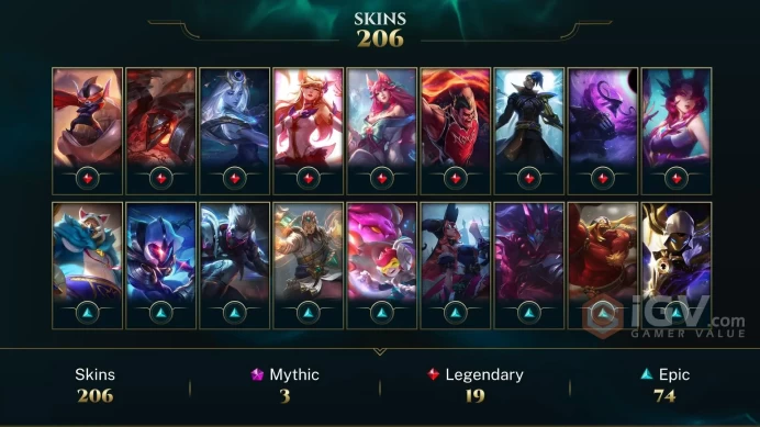 Europe West K/DA ALL OUT Seraphine Indie - Spirit Guard Udyr - Gun Goddess Miss Fortune - Lv 210 | 169 Champs | 206 Skins FULL ACCESS A4
