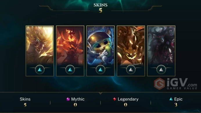 Latin America South Lunar Guardian Warwick - Astronaut Gnar - Infernal Karthus - Lv 39 | 37 Champs | 5 Skins FULL ACCESS A56