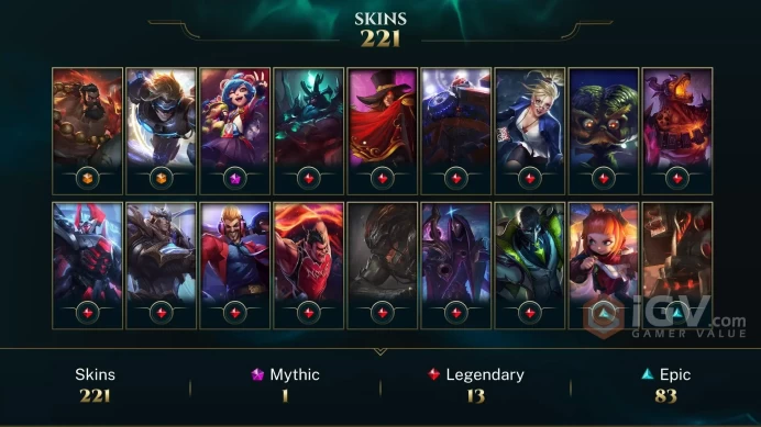 Europe Nordic & East Victorious Aatrox - Spirit Guard Udyr - Pulsefire Ezreal - Lv 695 | 170 Champs | 221 Skins FULL ACCESS A23