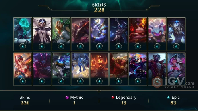 Europe Nordic & East Victorious Aatrox - Spirit Guard Udyr - Pulsefire Ezreal - Lv 695 | 170 Champs | 221 Skins FULL ACCESS A23