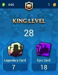 KT 10 LEVEL 28+Trophies:3479+76 Cards+1 Cards (12LVL)+1 Tower Skins+8 Emotes+1.7KK Gold+446 Gems+IOS/ANDROID #LOT-136155