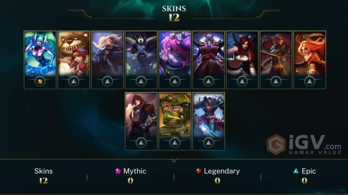 Europe West DJ Sona - Slay Belle Katarina - Riot Kayle - Lv 34 | 33 Champs | 12 Skins FULL ACCESS A111