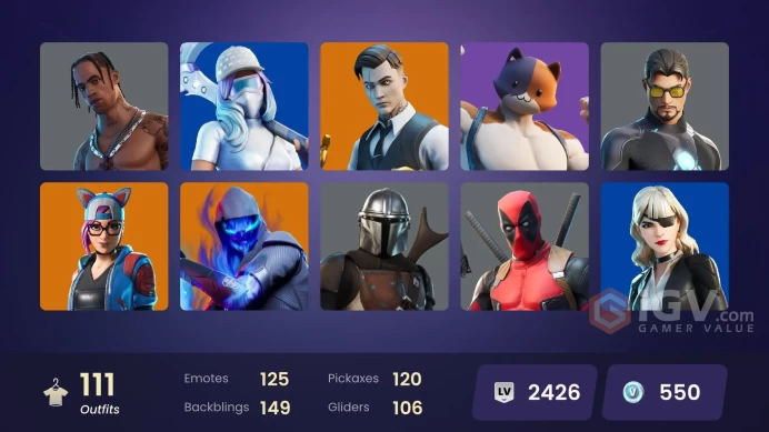 111 skins | Travis Scott | Leviathan Axe | Merry Mint Axe | Candy Axe | Ride The Pony | Rogue Spider Knight | Astro Jack | Gold Midas