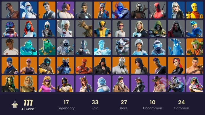 111 skins | Travis Scott | Leviathan Axe | Merry Mint Axe | Candy Axe | Ride The Pony | Rogue Spider Knight | Astro Jack | Gold Midas