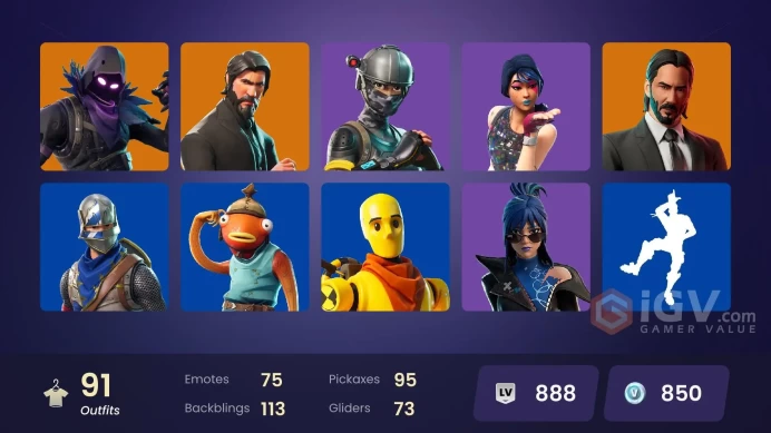 91 skins | The Reaper | Elite Agent | Take The L | Floss | Tidy | Blue Squire | Royale Knight | Reaper | Ride The Pony | Mako | Snowflake