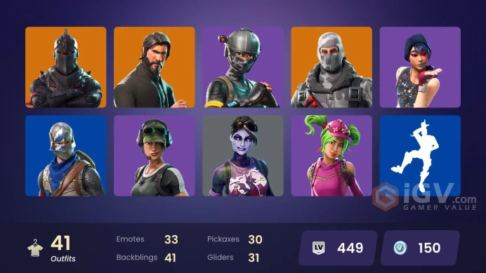 41 skins | Black Knight | The Reaper | Elite Agent | Take The L | Floss | Blue Squire | Royale Knight | Havoc | Trailblazer | Reaper