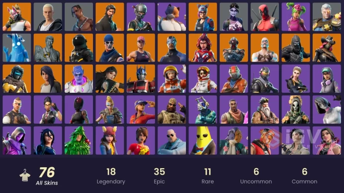 76 skins | Travis Scott | The Reaper | Elite Agent | Take The L | Reaper | Ride The Pony | Mako | Snowflake | Blue Team Leader | Rogue Agent