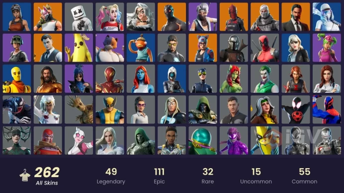 261 skins | Havoc | Trailblazer | Candy Axe | Ride The Pony | Renegade Raider | Gold Midas | Omega (stage 5) | Gold Brutus | WORLD CUP