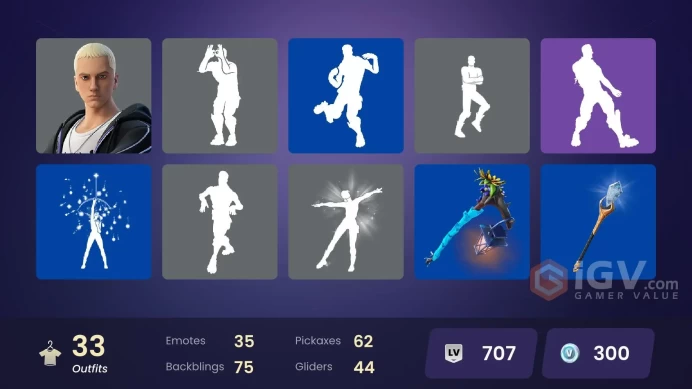 33 skins | Zeus | Éclaireuse Galaxy | Hadès | Poséidon | Gwenpool | Fatalis | Bananeverine | Captain Jones | Emma Frost | Shuri | Mystério 