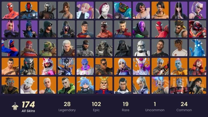 [PC/PSN/XBOX/Nintendo] 174 Skins FA | Darth Vader | Vi | Omegarok | Kymera | Polar | Peely Evie |