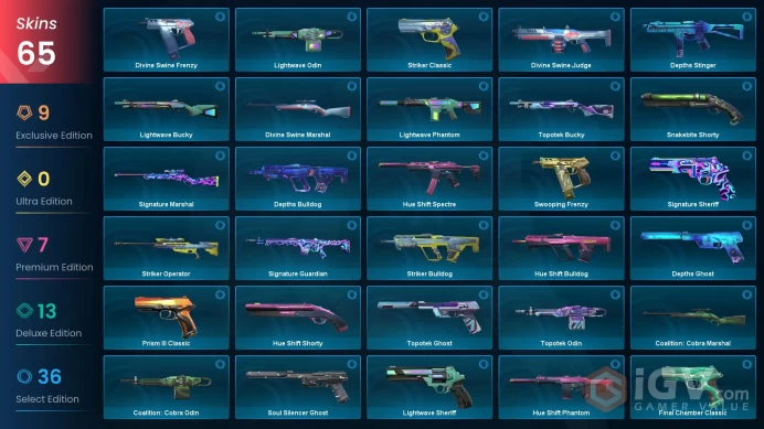 EU / 64 Skins /Oni Vandal + Phantom/Onimaru Kunitsuna/Songsteel/Striker Knife/RGX 11z Pro Firefly+Spectre+Classic+Operator+Phantom / V59