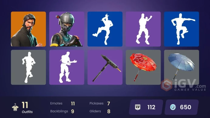11 skins | The Reaper | Elite Agent | Take The L | Fresh | Rogue Agent | Dark Voyager | Carbide | Cuddle Team Leader | Wukong | Moonwalker