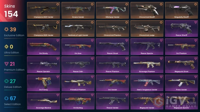 [KOREA] 28 Skins | 4 Knife | Full Acces | Champions 2023 Kunai / Champions 2023 Vandal / Champions 2024 Blade / Champions 2024 Phantom |