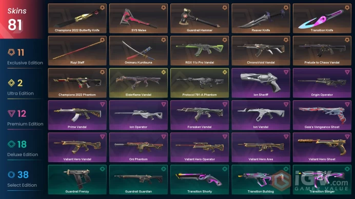 EU/TR | Champions 2022 Bundle, Valiant Hero Bundle, Onimaru Kunitsuna, Prelude to Chaos Vandal, Forsaken Vandal, Protocol Phantom, Ion Sheriff 