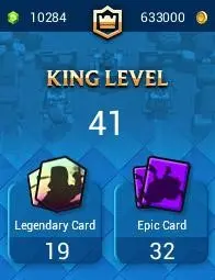 KT 13 LEVEL 41+Trophies:8091+1 Evolution+114 Cards+10 Cards (14LVL)+4 Tower Skins+22 Emotes+633K Gold+10284 Gems+IOS/ANDROID #LOT-136467