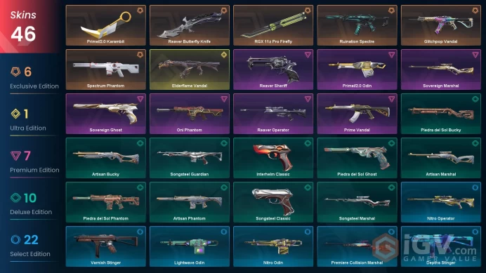 EU | VP 405 | LVL 114 | Elderflame Vandal | Prime//2.0 Karambit | Ruination Spectre | Reaver Butterfly Knife | RGX 11z Pro Firefly | Gli | V0227