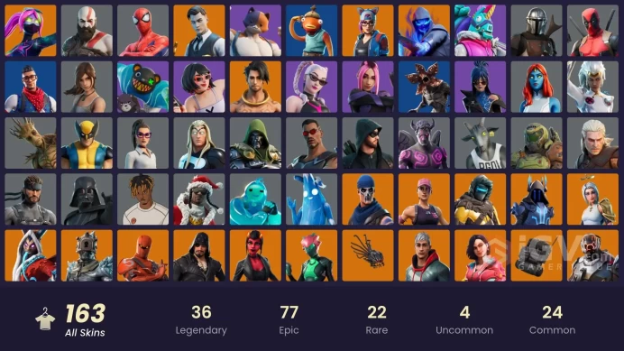 (PC PSN XBOX) 163 skins | MERRY MINT AXE / LEVIATHAN AXE / Gold Kratos / LARA CROFT / CLOAKED SHADOW / OG STW | Blue Team Leader | Gold Brutus |