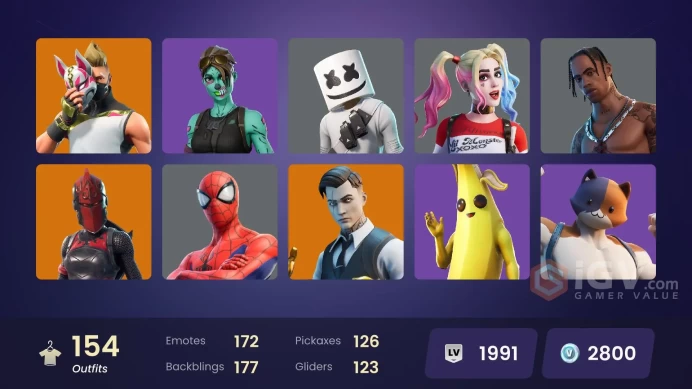 (PC PSN XBOX) 154 skins | OG STW | Travis Scott | Gold Brutus | Gold Midas | Rogue Agent | Dante | Prodigy | Blitz | Keri Commander | Frostbite