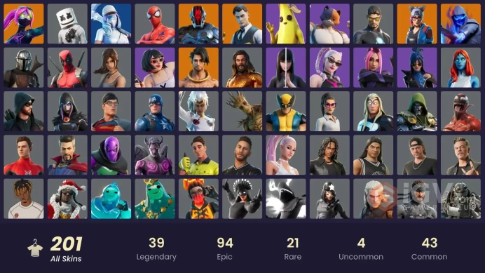 (PC PSN XBOX) 201 skins | Gold Midas | Snap | Kymera | The Imagined | Ultima Knight | The Cube Queen | Eternal Knight | The Scientist | Fade | F