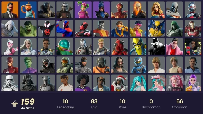 (PC PSN XBOX) 159 skins | OG STW | Master Chief (Matte Black) | Rogue Agent | Cuddle Team Leader | Valeria | Carbide | Predator | Peter Griffin