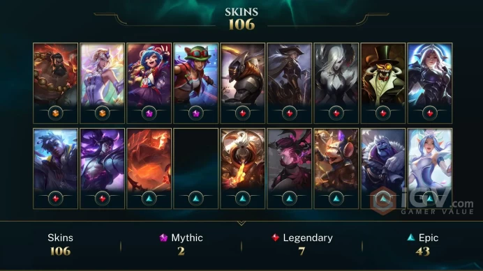 [LAN] - League of Legends | SKINS [105] | Сhampions [178] | LVL [308] | Full access + mail |