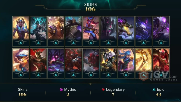 [LAN] - League of Legends | SKINS [105] | Сhampions [178] | LVL [308] | Full access + mail |