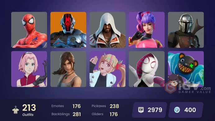 (PC PSN XBOX) 213 skins | Snap | Mizuki | Kymera | The Ageless | The Imagined | Hades | The Cube Queen | The Origin | Malik | Valeria | Joey | T