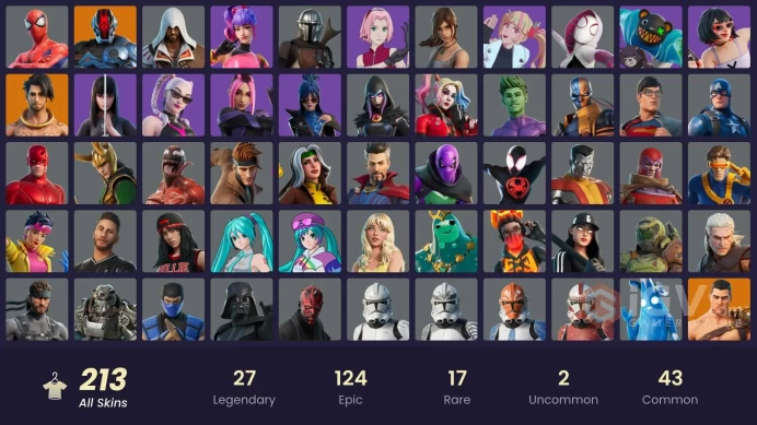 (PC PSN XBOX) 213 skins | Snap | Mizuki | Kymera | The Ageless | The Imagined | Hades | The Cube Queen | The Origin | Malik | Valeria | Joey | T